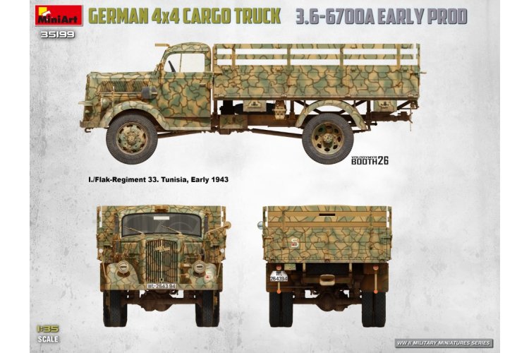 1:35 MiniArt 35199 Opel Blitz 3.6-6700A 4x4 Early Production WWII - Duitse Militaire Vrachtwagen - Min35199 17 - MIN35199