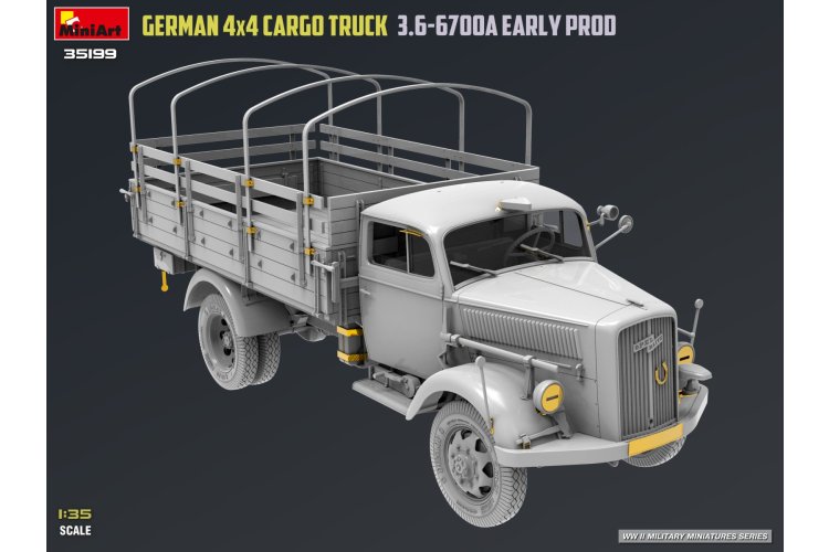 1:35 MiniArt 35199 Opel Blitz 3.6-6700A 4x4 Early Production WWII - Duitse Militaire Vrachtwagen - Min35199 2 - MIN35199