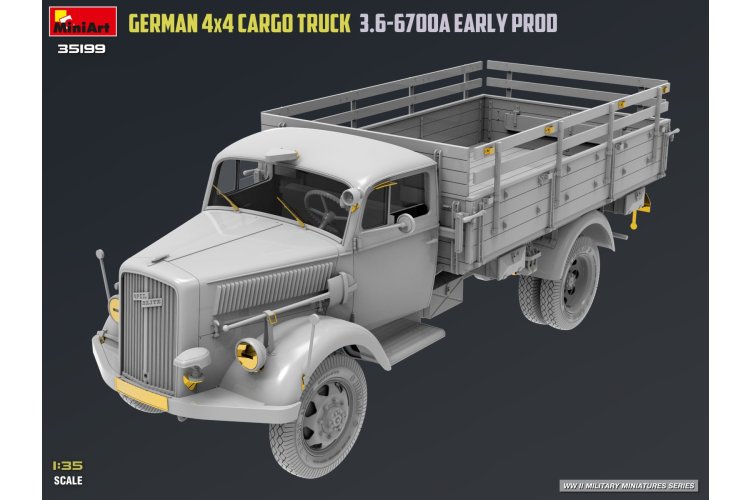 1:35 MiniArt 35199 Opel Blitz 3.6-6700A 4x4 Early Production WWII - Duitse Militaire Vrachtwagen - Min35199 3 - MIN35199