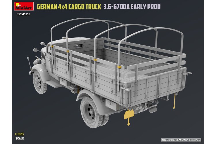 1:35 MiniArt 35199 Opel Blitz 3.6-6700A 4x4 Early Production WWII - Duitse Militaire Vrachtwagen - Min35199 4 - MIN35199