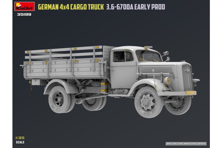 1:35 MiniArt 35199 Opel Blitz 3.6-6700A 4x4 Early Production WWII - Duitse Militaire Vrachtwagen - Min35199 6 - MIN35199