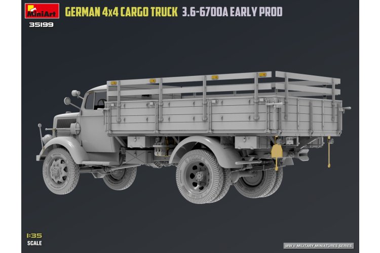 1:35 MiniArt 35199 Opel Blitz 3.6-6700A 4x4 Early Production WWII - Duitse Militaire Vrachtwagen - Min35199 7 - MIN35199
