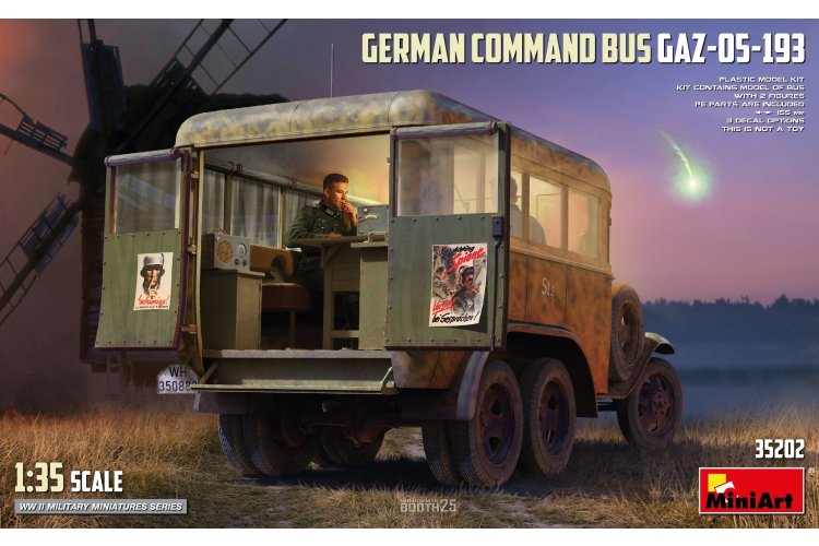 1:35 MiniArt 35202 GAZ-05-193 Commando Bus WWII - Duits Militair Voertuig - Min35202 1 - MIN35202