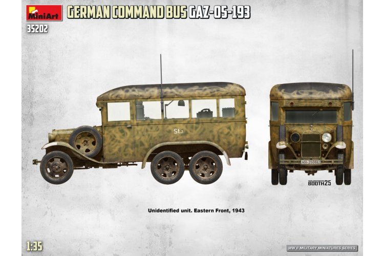 1:35 MiniArt 35202 GAZ-05-193 Commando Bus WWII - Duits Militair Voertuig - Min35202 3 - MIN35202