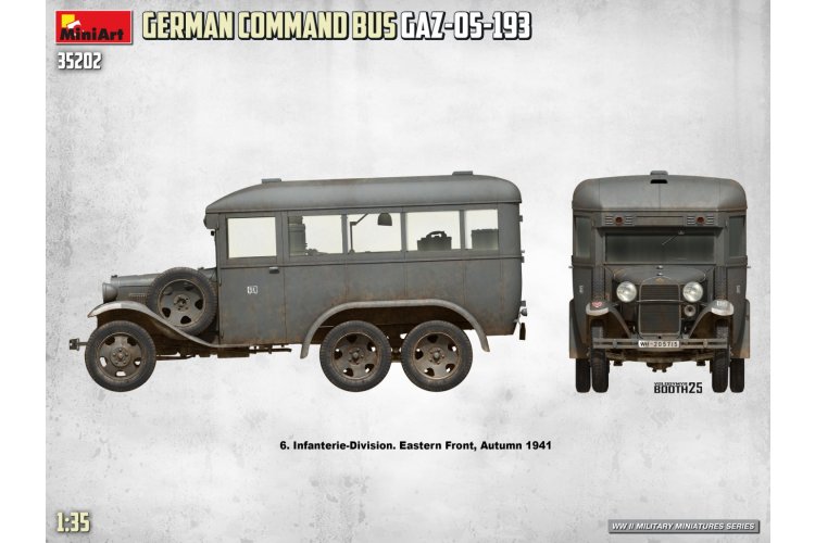 1:35 MiniArt 35202 GAZ-05-193 Commando Bus WWII - Duits Militair Voertuig - Min35202 4 - MIN35202