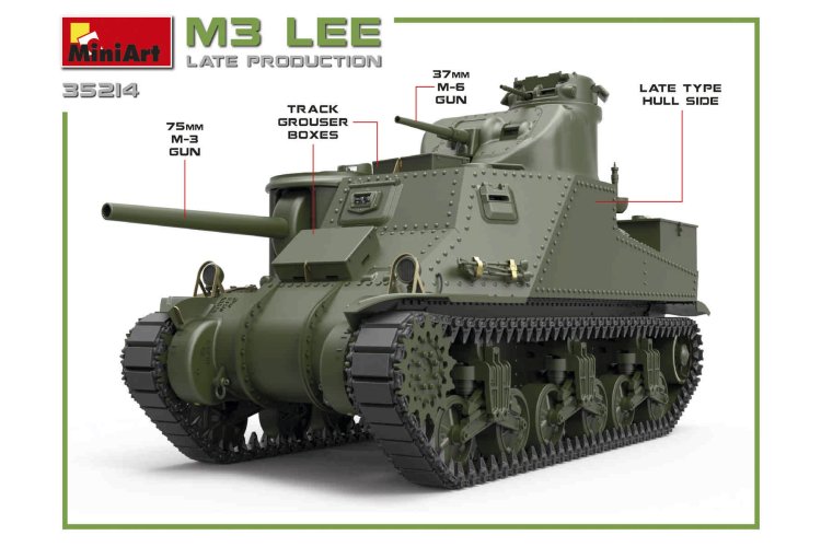1:35 MiniArt 35214 M3 Lee &ndash; Late Production WWII &ndash; American Tank - Min35214 2 - MIN35214
