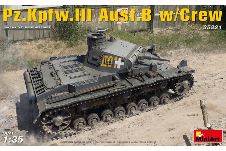 1:35 MiniArt 35221 Pz. Kpfw. III Ausf. B with Crew WWII - German Medium Tank with 5 Figures - Min35221 1 - MIN35221