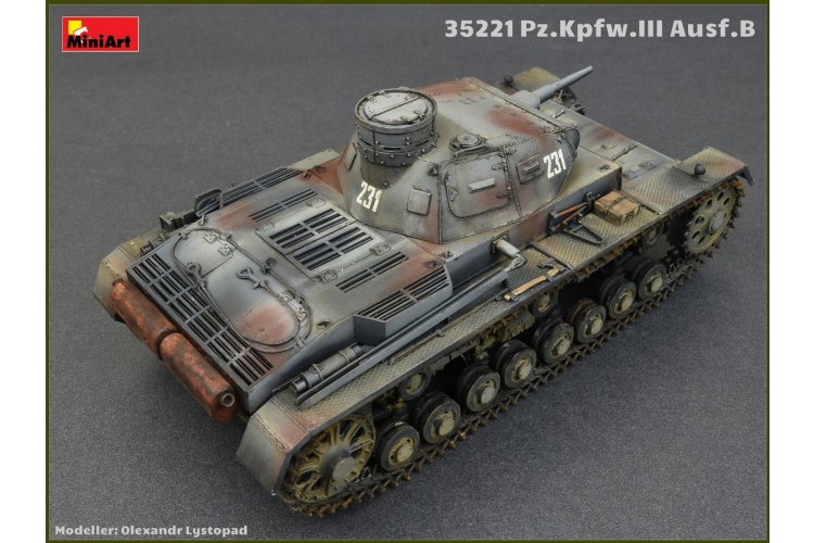 1:35 MiniArt 35221 Pz. Kpfw. III Ausf. B with Crew WWII - German Medium Tank with 5 Figures - Min35221 11 - MIN35221