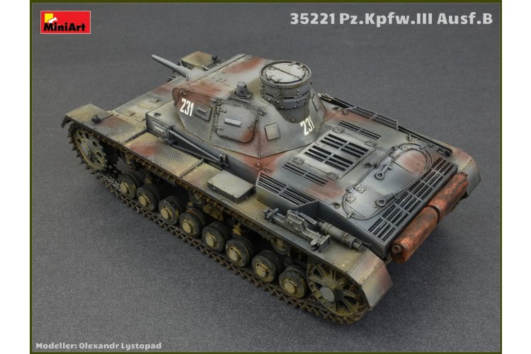 1:35 MiniArt 35221 Pz. Kpfw. III Ausf. B with Crew WWII - German Medium Tank with 5 Figures - Min35221 12 - MIN35221