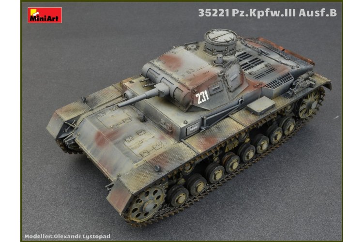 1:35 MiniArt 35221 Pz. Kpfw. III Ausf. B with Crew WWII - German Medium Tank with 5 Figures - Min35221 13 - MIN35221