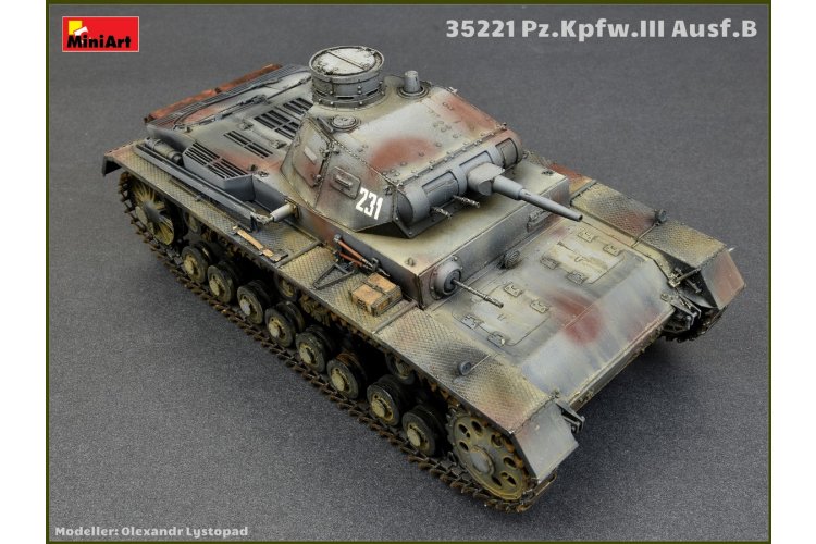 1:35 MiniArt 35221 Pz. Kpfw. III Ausf. B with Crew WWII - German Medium Tank with 5 Figures - Min35221 3 - MIN35221