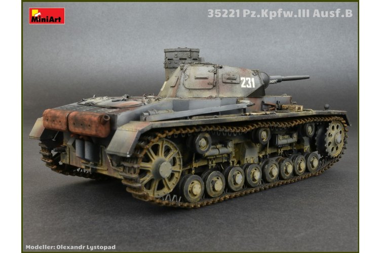 1:35 MiniArt 35221 Pz. Kpfw. III Ausf. B with Crew WWII - German Medium Tank with 5 Figures - Min35221 4 - MIN35221