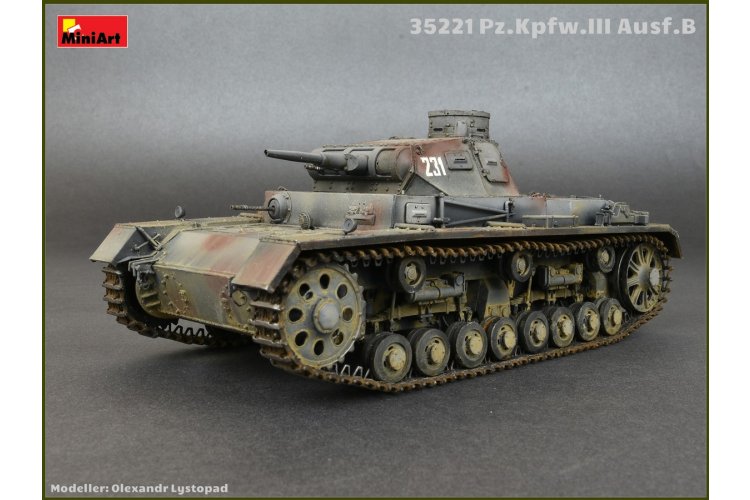 1:35 MiniArt 35221 Pz. Kpfw. III Ausf. B with Crew WWII - German Medium Tank with 5 Figures - Min35221 5 - MIN35221