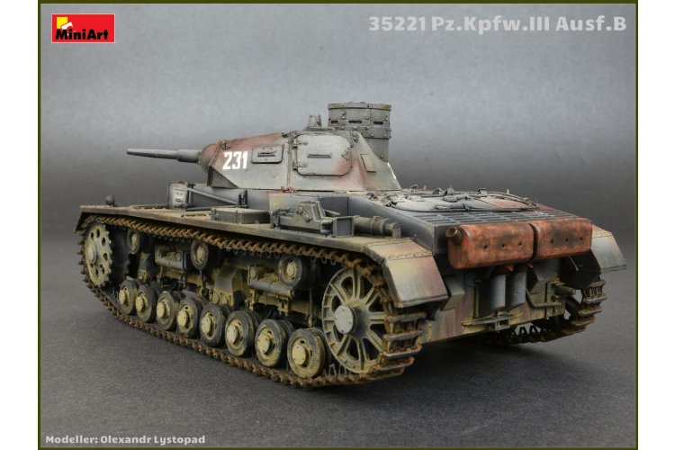 1:35 MiniArt 35221 Pz. Kpfw. III Ausf. B with Crew WWII - German Medium Tank with 5 Figures - Min35221 6 - MIN35221