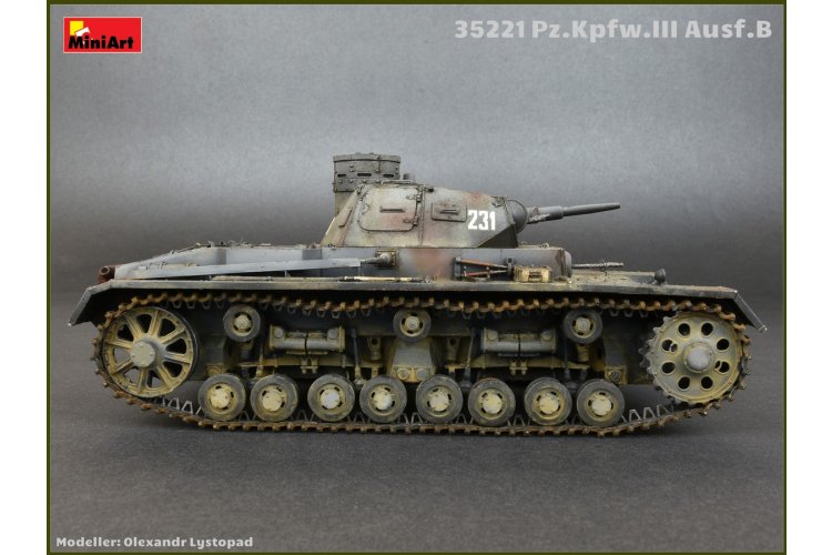 1:35 MiniArt 35221 Pz. Kpfw. III Ausf. B with Crew WWII - German Medium Tank with 5 Figures - Min35221 8 - MIN35221