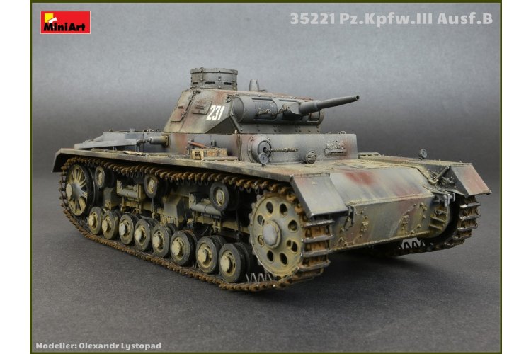 1:35 MiniArt 35221 Pz. Kpfw. III Ausf. B with Crew WWII - German Medium Tank with 5 Figures - Min35221 9 - MIN35221