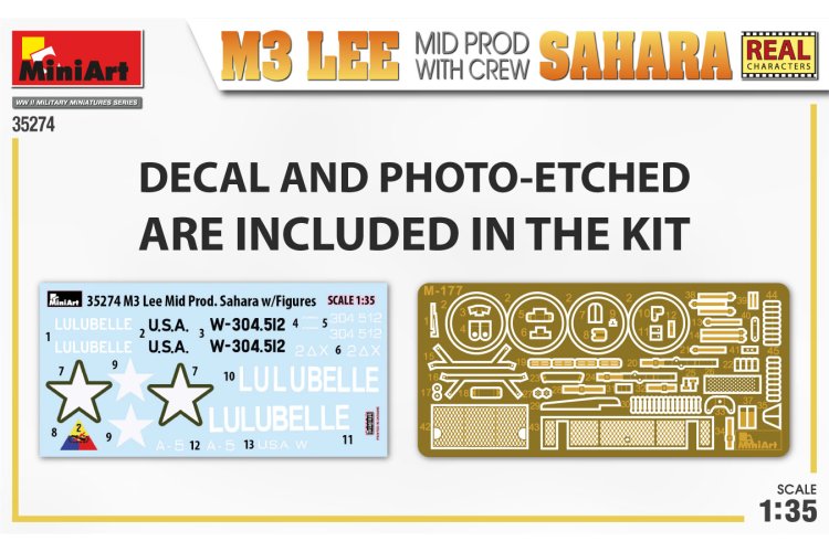 1:35 MiniArt 35274 M3 LEE Tank Mid Prod. Sahara with Crew - Min35274 2 - MIN35274