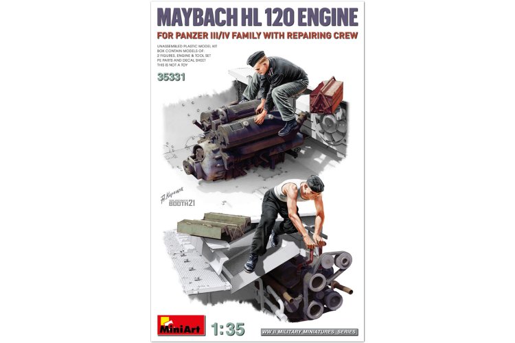 1:35 MiniArt 35331 Maybach 120 Engine for Panzer III/IV Family w/Repair Crew - Min35331 1 - MIN35331