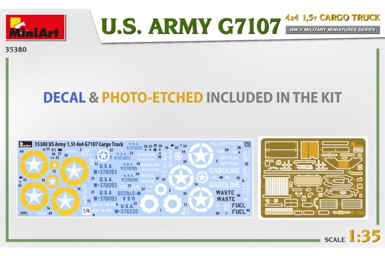 1:35 MiniArt 35380 U.S. Army G7107 4X4 1,5t Cargo Truck - Min35380 2 - MIN35380