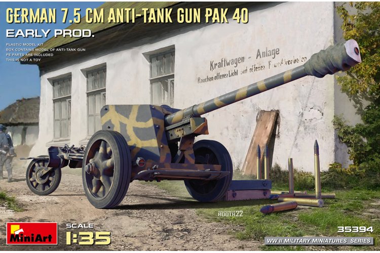1:35 MiniArt 35394 German 7.5CM Anti-Tank Gun PAK 40. Early Prod. - Min35394 art 1 - MIN35394