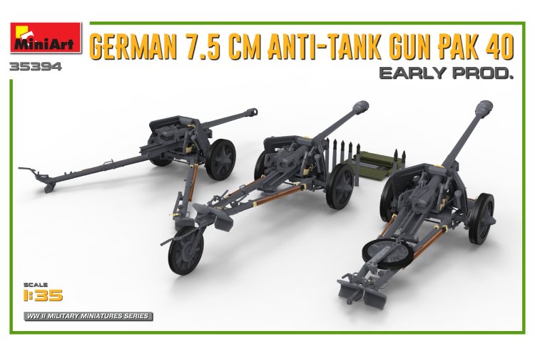 1:35 MiniArt 35394 German 7.5CM Anti-Tank Gun PAK 40. Early Prod. - Min35394 promo 3 - MIN35394