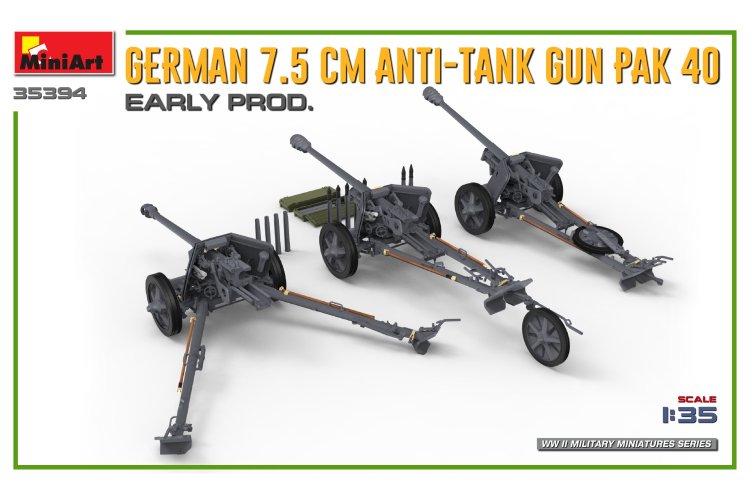 1:35 MiniArt 35394 German 7.5CM Anti-Tank Gun PAK 40. Early Prod. - Min35394 promo 4 - MIN35394