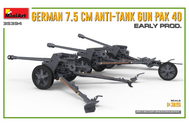 1:35 MiniArt 35394 German 7.5CM Anti-Tank Gun PAK 40. Early Prod. - Min35394 promo 5 - MIN35394