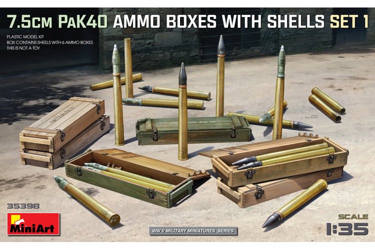 1:35 MiniArt 35398 7.5cm PaK40 Ammo Boxes with Shells - set 1 - Min35398 1 - MIN35398