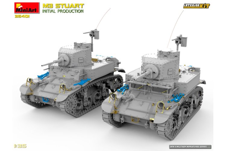 1:35 MiniArt 35401 M3 Stuart - Initial Production - with Interior Kit - Min35401 6 - MIN35401