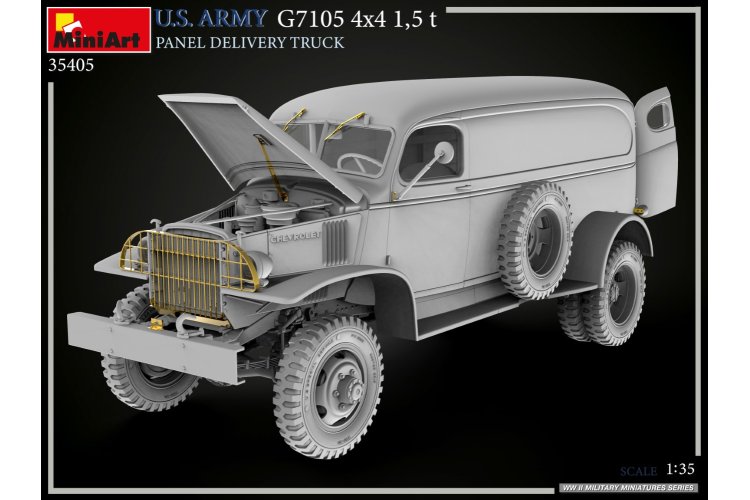 1:35 MiniArt 35405 U.S. Army G7105 4x4 1,5 t Panel Delivery Truck - Min35405 renders 4 - MIN35405