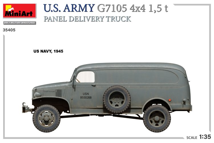 1:35 MiniArt 35405 U.S. Army G7105 4x4 1,5 t Panel Delivery Truck - Min35405 side views2 - MIN35405