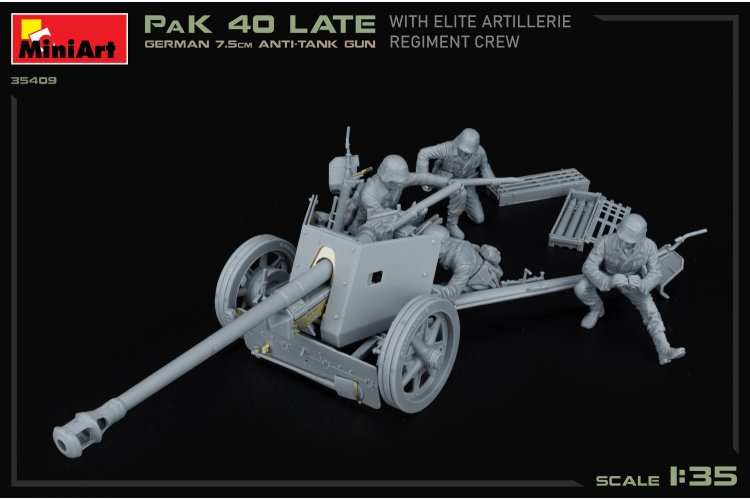 1:35 MiniArt 35409 German 7,5cm Anti-Tank Gun Pak 40 Late - w/Elite Artillerie Regiment crew - Min35409 build up 1 - MIN35409