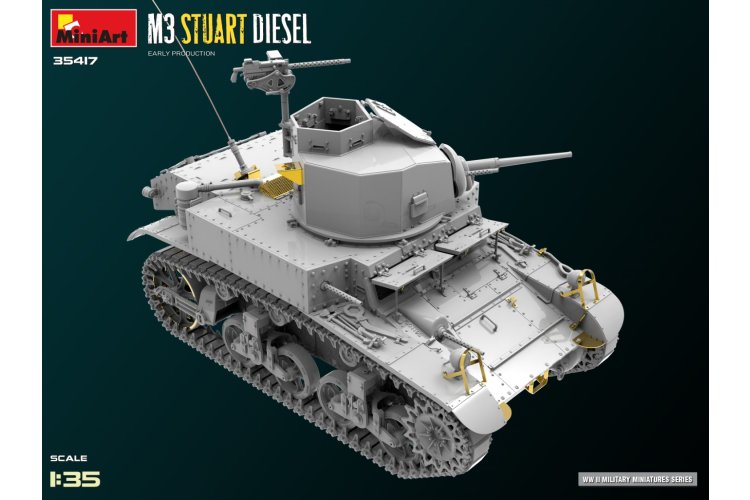 1:35 MiniArt 35417 M3 Stuart Diesel Vroege Productie - Tank - Min35417 4 - MIN35417