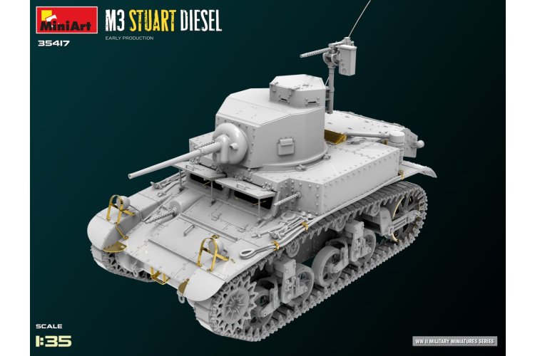 1:35 MiniArt 35417 M3 Stuart Diesel Vroege Productie - Tank - Min35417 8 - MIN35417