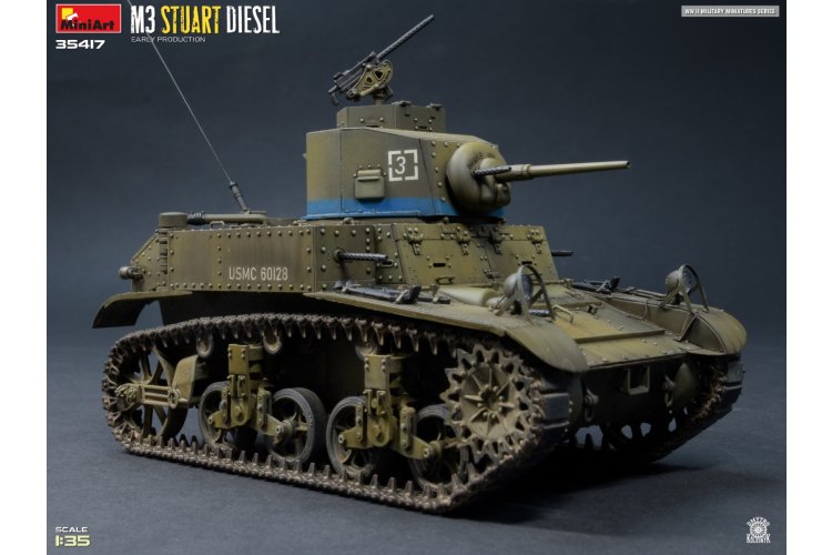 1:35 MiniArt 35417 M3 Stuart Diesel Vroege Productie - Tank - Min35417 9 - MIN35417