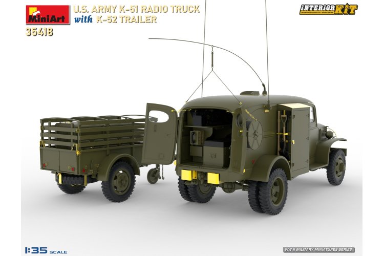 1:35 MiniArt 35418 U.S. Army K51 Radio Truck with K52 Trailer - Interior Kit - Min35418 7 - MIN35418