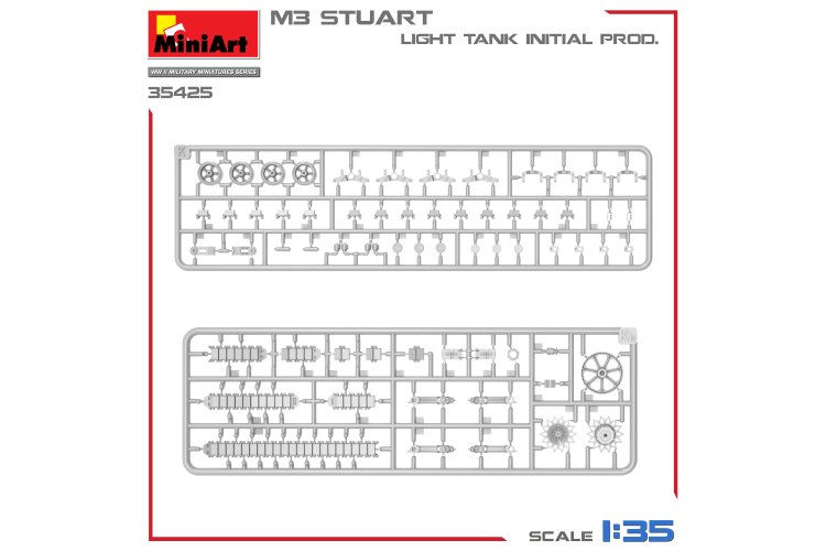 1:35 MiniArt 35425 M3 Stuart - Light Tank - Initial Production - Min35425 10 - MIN35425