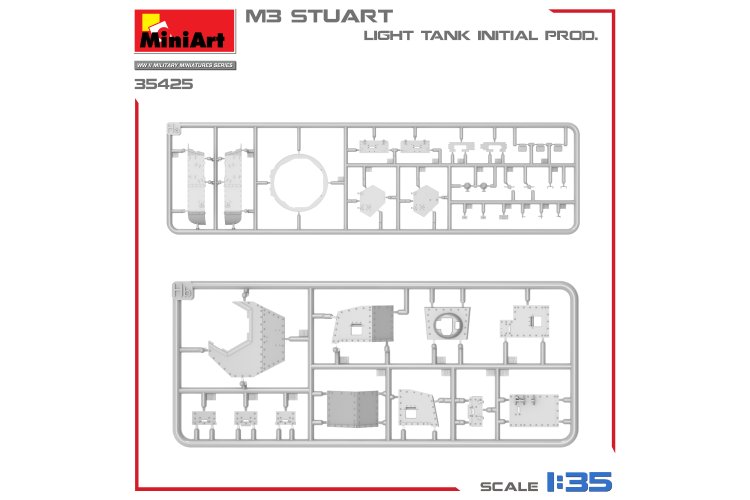 1:35 MiniArt 35425 M3 Stuart - Light Tank - Initial Production - Min35425 11 - MIN35425