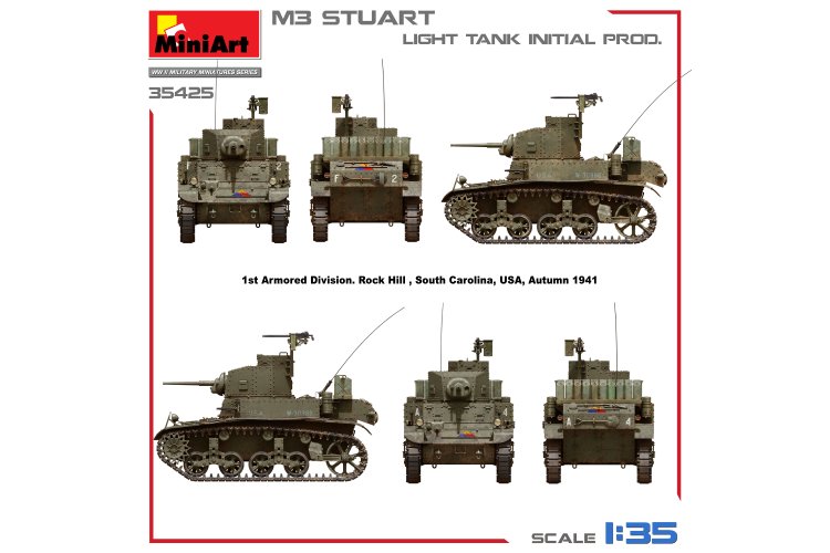 1:35 MiniArt 35425 M3 Stuart - Light Tank - Initial Production - Min35425 7 - MIN35425