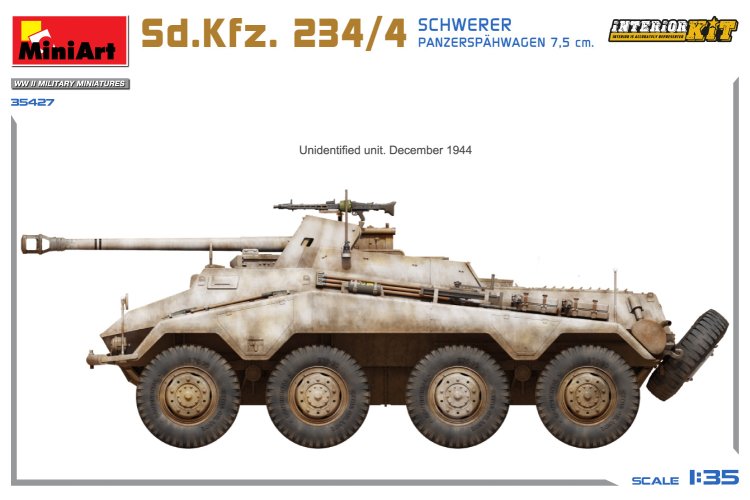 1:35 MiniArt 35427 Sd.Kfz. 234/4 Heavy Armored Reconnaissance Vehicle 7.5cm with Full Interior - Min35427 16 - MIN35427
