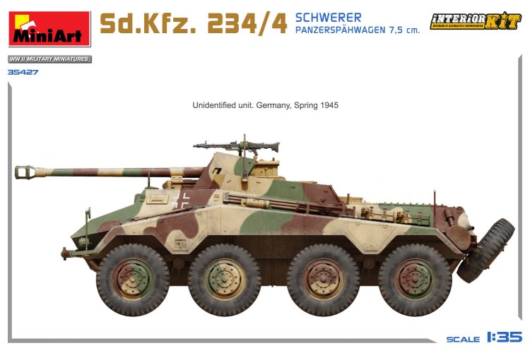 1:35 MiniArt 35427 Sd.Kfz. 234/4 Heavy Armored Reconnaissance Vehicle 7.5cm with Full Interior - Min35427 17 - MIN35427