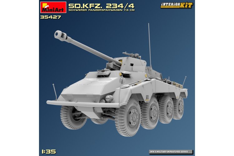 1:35 MiniArt 35427 Sd.Kfz. 234/4 Heavy Armored Reconnaissance Vehicle 7.5cm with Full Interior - Min35427 2 - MIN35427