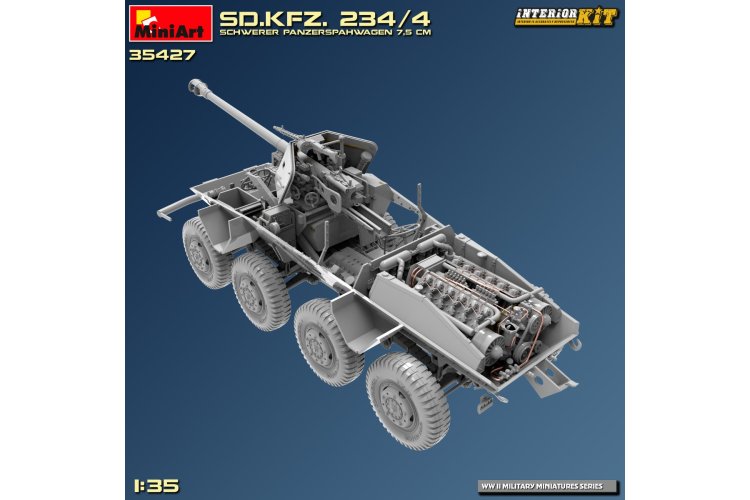 1:35 MiniArt 35427 Sd.Kfz. 234/4 Heavy Armored Reconnaissance Vehicle 7.5cm with Full Interior - Min35427 9 - MIN35427