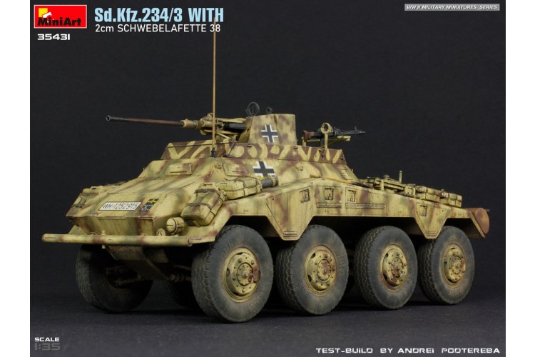 1:35 MiniArt 35431 Sd.Kfz.234/3 met 2cm Schwebelafette 38 - Militair Voertuig - Min35431 15 - MIN35431