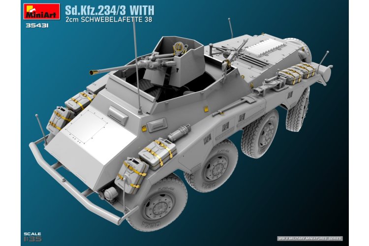 1:35 MiniArt 35431 Sd.Kfz.234/3 met 2cm Schwebelafette 38 - Militair Voertuig - Min35431 4 - MIN35431