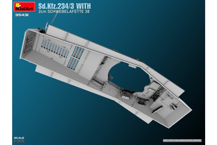 1:35 MiniArt 35431 Sd.Kfz.234/3 met 2cm Schwebelafette 38 - Militair Voertuig - Min35431 7 - MIN35431