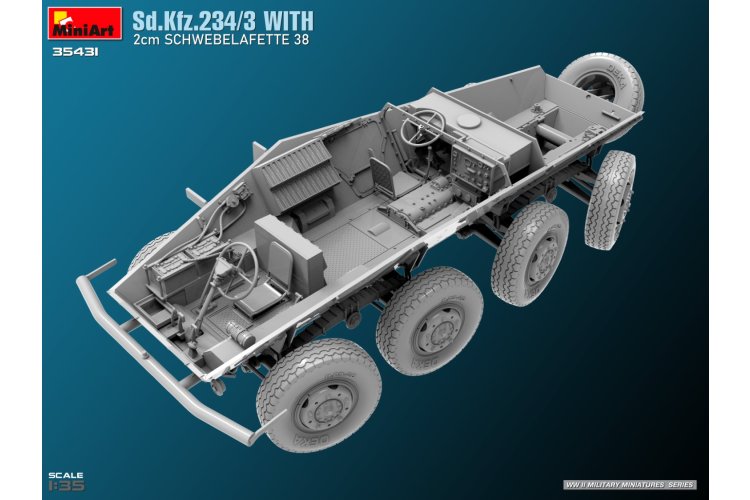 1:35 MiniArt 35431 Sd.Kfz.234/3 met 2cm Schwebelafette 38 - Militair Voertuig - Min35431 8 - MIN35431