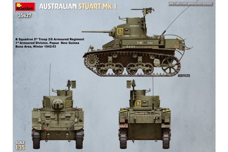 1:35 MiniArt 35437 Australian Stuart Mk. I WWII &ndash; Australian Light Tank - Min35437 4 - MIN35437