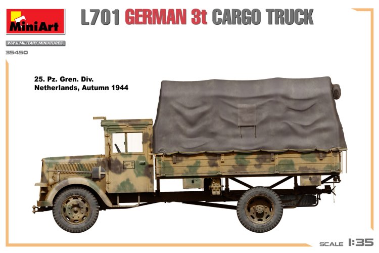 1:35 MiniArt 35450 Opel Blitz L701 - WWII German 3Ton Cargo Truck - Min35450 13 - MIN35450