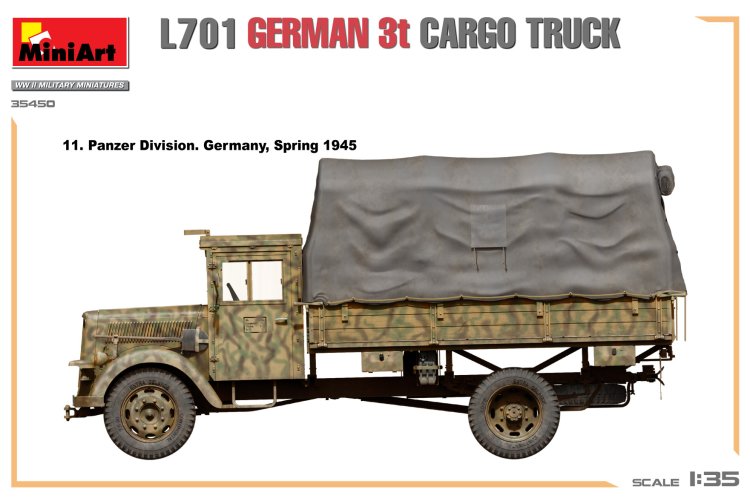 1:35 MiniArt 35450 Opel Blitz L701 - WWII German 3Ton Cargo Truck - Min35450 15 - MIN35450